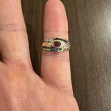 14k Yellow Gold Multi Gemstone and Diamond Ring Size 6.75