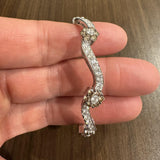 18k White Gold and 3cttw Diamond Heavy Cuff Bracelet 6.5"