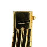 18k Yellow Gold Turquoise 30.5g Vintage Four Strand Satin Finish Bracelet 7.5"