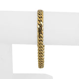 18k Yellow Gold 26.7g Solid Heavy 7mm Ladies Cuban Link Bracelet 7.25"