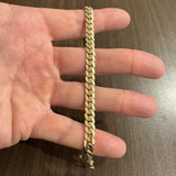 18k Yellow Gold 26.7g Solid Heavy 7mm Ladies Cuban Link Bracelet 7.25"