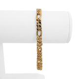 19k Portuguese Yellow Gold 8.3g Hollow Light 6mm Figaro Link Bracelet 7.75"