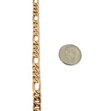 19k Portuguese Yellow Gold 8.3g Hollow Light 6mm Figaro Link Bracelet 7.75"