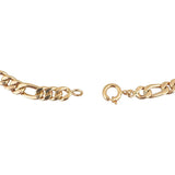 19k Portuguese Yellow Gold 8.3g Hollow Light 6mm Figaro Link Bracelet 7.75"