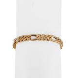 19k Portuguese Yellow Gold 8.3g Hollow Light 6mm Figaro Link Bracelet 7.75"