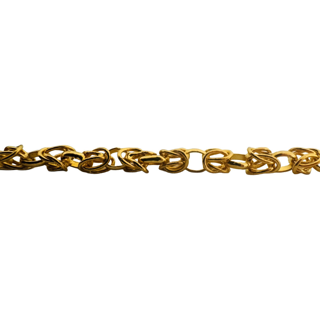 24k Pure Yellow Gold 12.6g Ladies 4mm Byzantine Link Heart Charm Bracelet 7.5"
