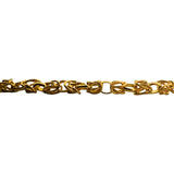 24k Pure Yellow Gold 12.6g Ladies 4mm Byzantine Link Heart Charm Bracelet 7.5"