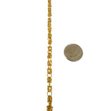 24k Pure Yellow Gold 12.6g Ladies 4mm Byzantine Link Heart Charm Bracelet 7.5"