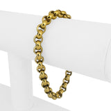 18k Yellow Gold 21g Vintage Heavy 7mm Rolo Link Bracelet Italy 7.5"