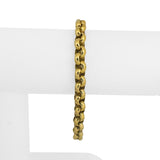 18k Yellow Gold 21g Vintage Heavy 7mm Rolo Link Bracelet Italy 7.5"