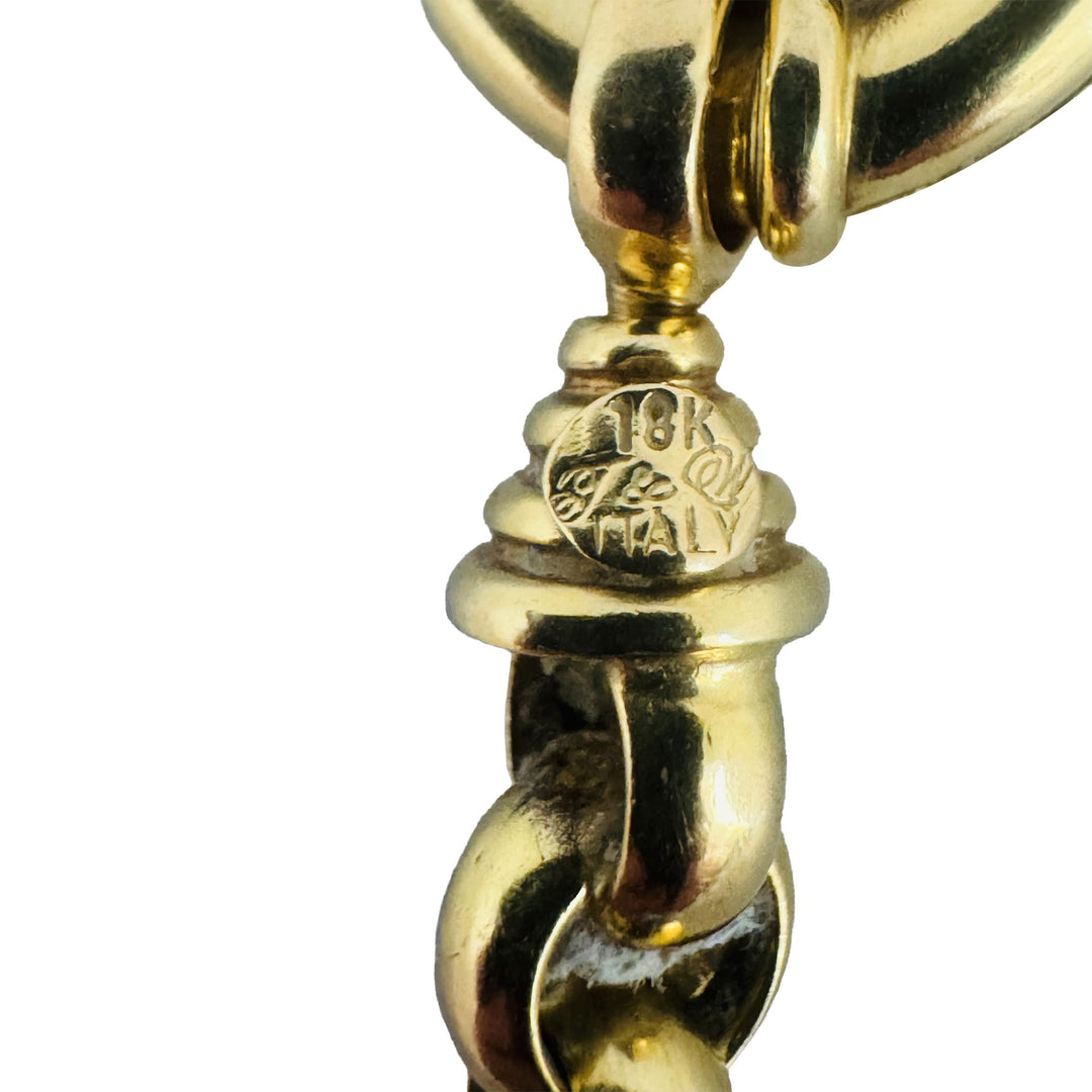 18k Yellow Gold 21g Vintage Heavy 7mm Rolo Link Bracelet Italy 7.5"