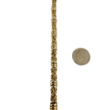 18k Yellow and White Gold 14g Vintage Fancy Byzantine Link Bracelet Italy 7"