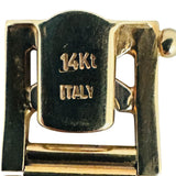 14k Yellow and White Gold 22.6g Roman Numeral Panel Link Bracelet Italy 7.25"