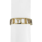 14k Yellow and White Gold 22.6g Roman Numeral Panel Link Bracelet Italy 7.25"