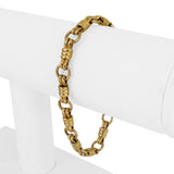 14k Yellow Gold 7.6g Ladies Fancy Link Toggle T Bar Bracelet Italy 7.5"