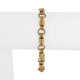 14k Yellow Gold 7.6g Ladies Fancy Link Toggle T Bar Bracelet Italy 7.5"