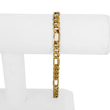 14k Yellow Gold 13.5g Solid Men's 6.5mm Figaro Link Bracelet Italy 9"