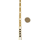 14k Yellow Gold 13.5g Solid Men's 6.5mm Figaro Link Bracelet Italy 9"