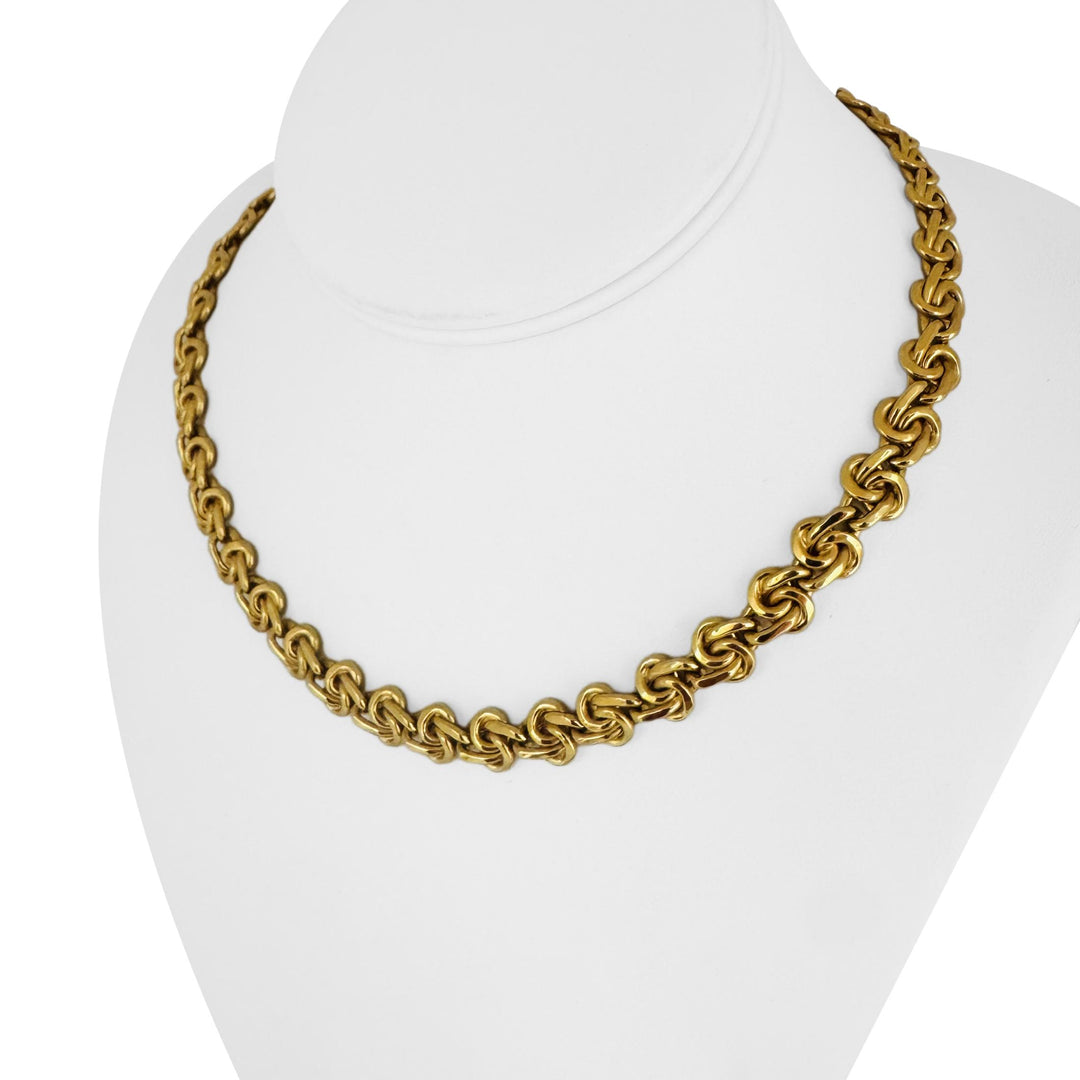 14k Yellow Gold 29.3g Heavy Ladies 9.5mm Fancy Link Necklace Italy 17"