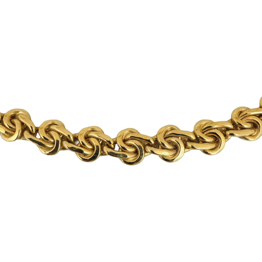 14k Yellow Gold 29.3g Heavy Ladies 9.5mm Fancy Link Necklace Italy 17"