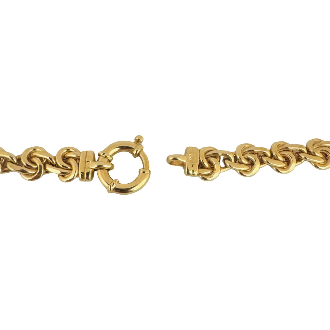 14k Yellow Gold 29.3g Heavy Ladies 9.5mm Fancy Link Necklace Italy 17"