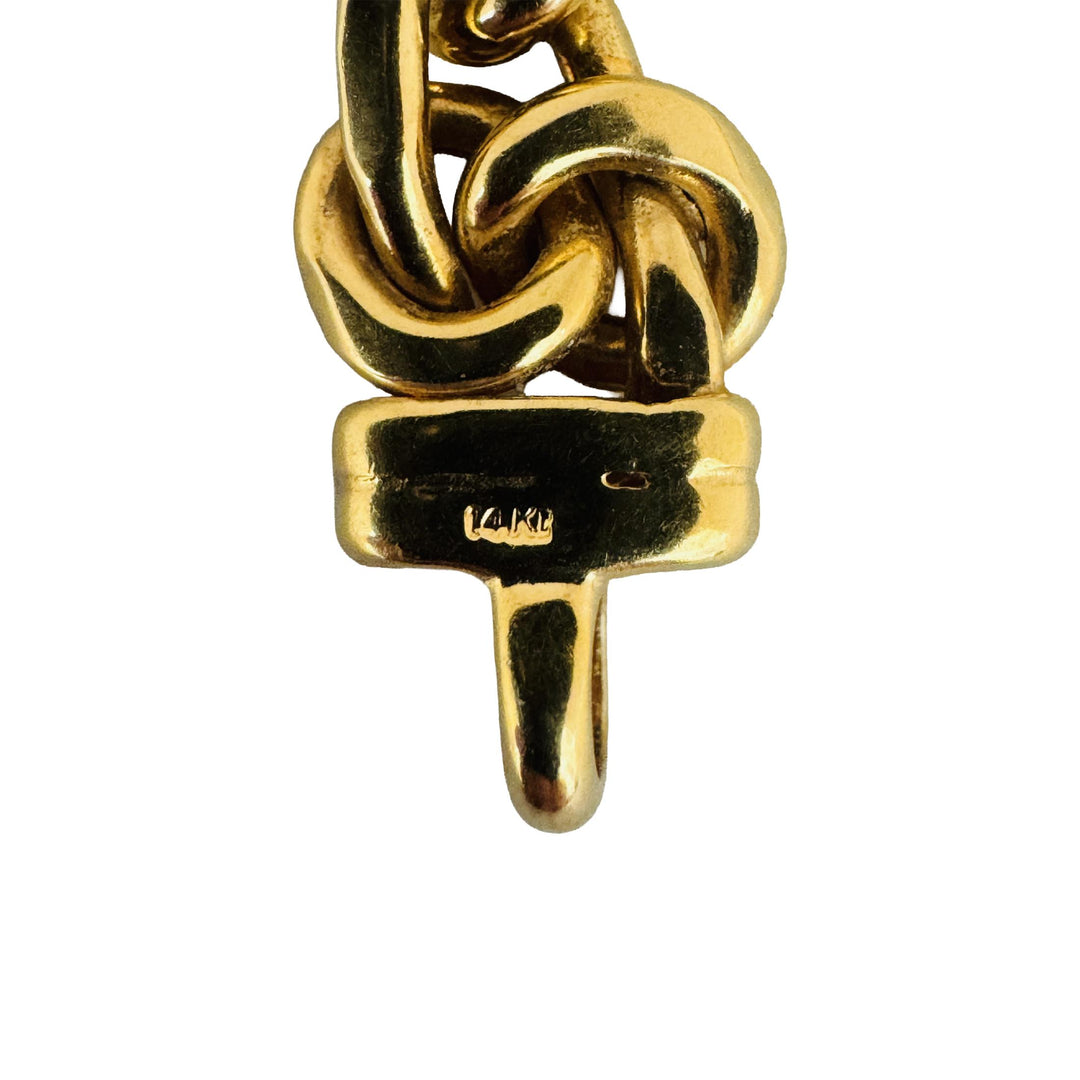 14k Yellow Gold 29.3g Heavy Ladies 9.5mm Fancy Link Necklace Italy 17"