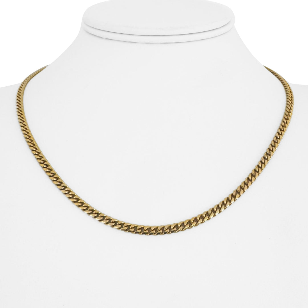18k Yellow Gold 21.4g Solid 3.5mm Cuban Link Chain Necklace 18"