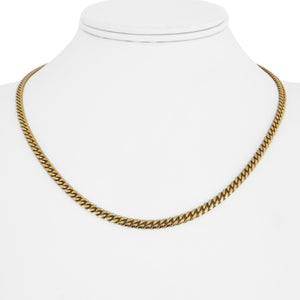 18k Yellow Gold 21.4g Solid 3.5mm Cuban Link Chain Necklace 18"