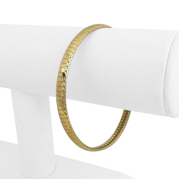 14k Yellow Gold 15g Textured Fancy 5.5mm Omega Link Bracelet Italy 8