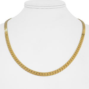 14k Yellow Gold 22.4g Solid Thick 4mm Herringbone Link Chain Necklace 19.5"