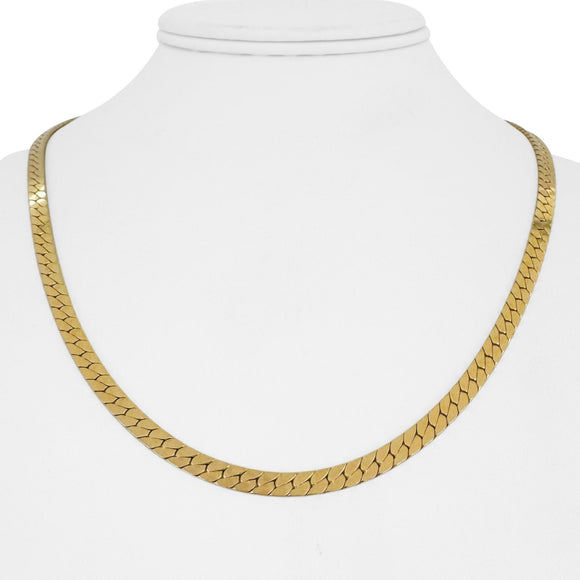 14k Yellow Gold 22.4g Solid Thick 4mm Herringbone Link Chain Necklace 19.5