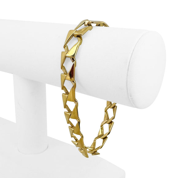 14k Yellow Gold 27.8g Vintage Men's 10mm Squared Curb Link Bracelet 8.25