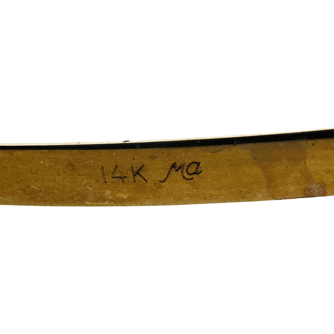 14k Yellow Gold 11.3g Ladies 11mm Fancy Design Bangle Bracelet 7"