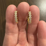 18k Yellow Gold and 0.42cttw Diamond Half Hoop Earrings