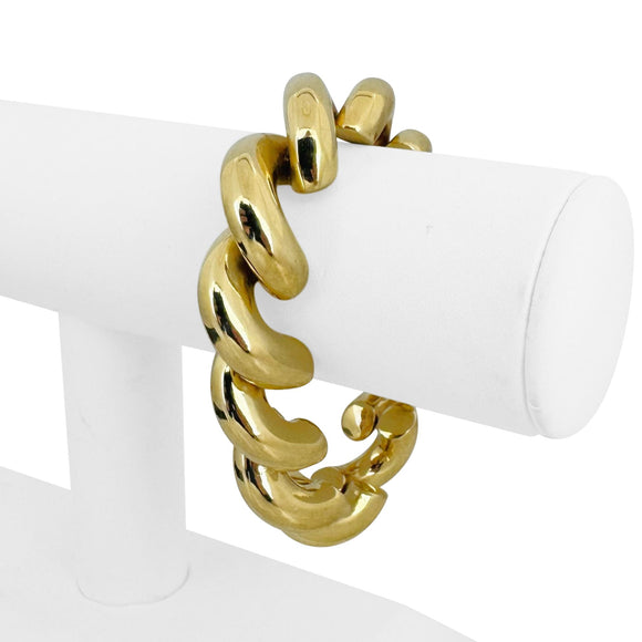 14k Yellow Gold 56g Heavy Thick 16mm San Marco Link Bracelet Italy 7.25