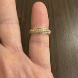18k Rose Gold and 0.50cttw Diamond Two Row Band Ring Size 5.25