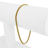 19k Portuguese Yellow Gold 4.2g Solid Thin 2.2mm Curb Link Bracelet 7.5"