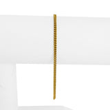 19k Portuguese Yellow Gold 4.2g Solid Thin 2.2mm Curb Link Bracelet 7.5"