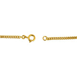 19k Portuguese Yellow Gold 4.2g Solid Thin 2.2mm Curb Link Bracelet 7.5"
