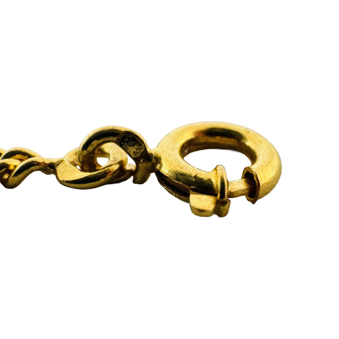 19k Portuguese Yellow Gold 4.2g Solid Thin 2.2mm Curb Link Bracelet 7.5"