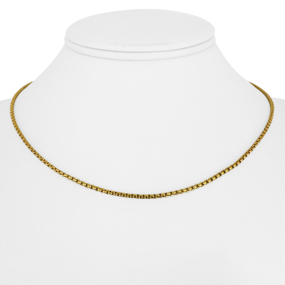 24k Pure Yellow Gold 9.4g Solid Thin 1.8mm Box Link Chain Necklace 16"