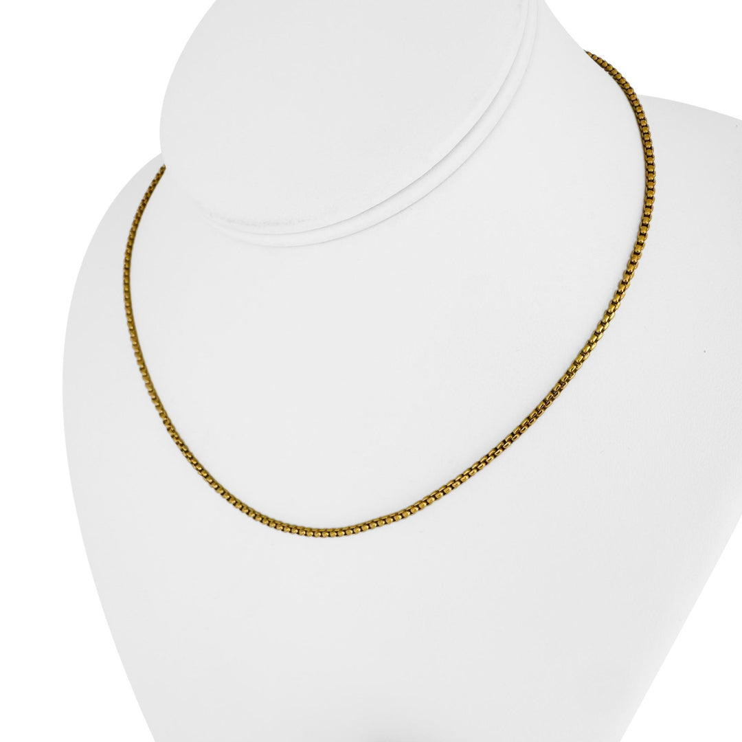 24k Pure Yellow Gold 9.4g Solid Thin 1.8mm Box Link Chain Necklace 16"
