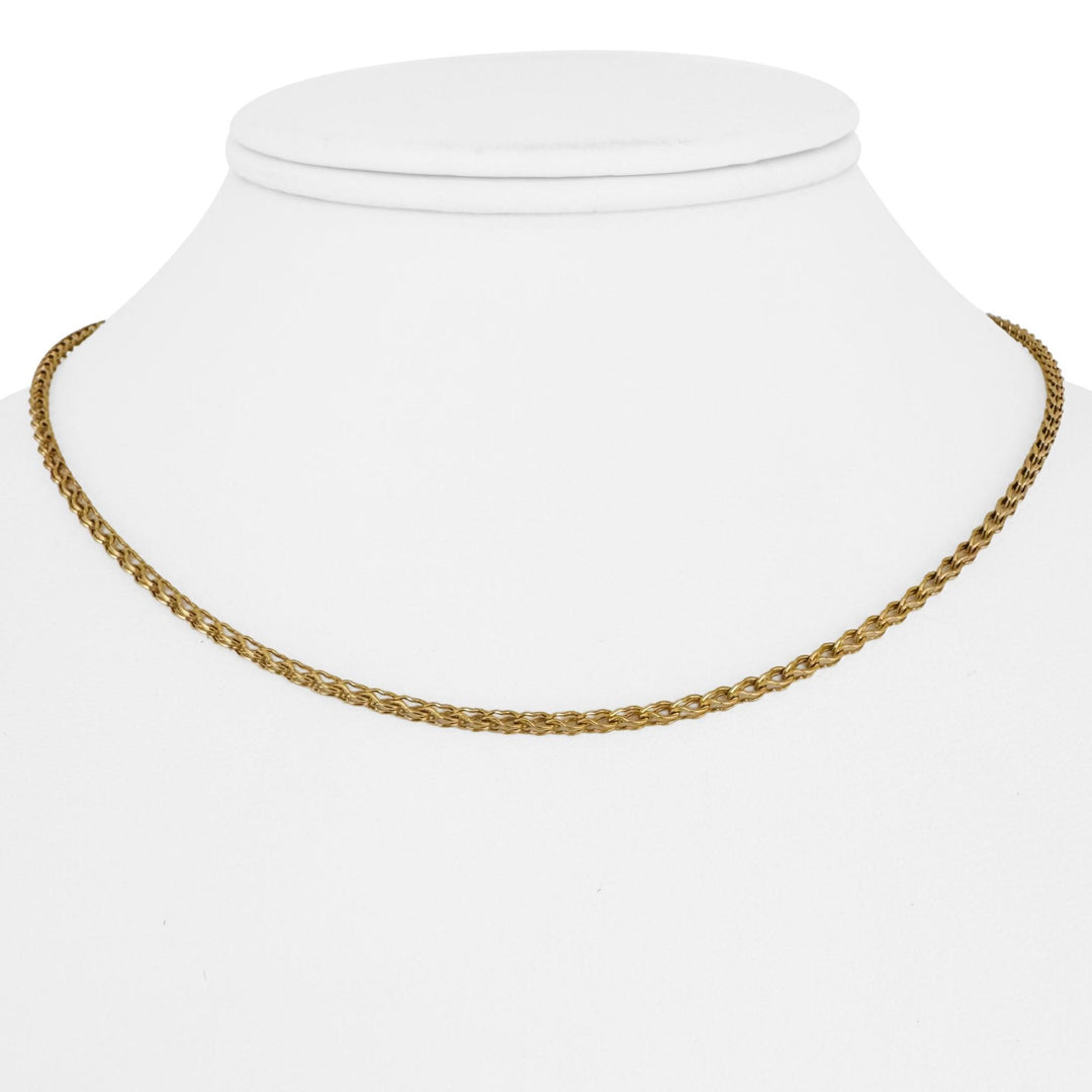 18k Yellow Gold 4.7g Hollow UnoAErre 2.5mm Fancy Link Chain Necklace Italy 15.5"