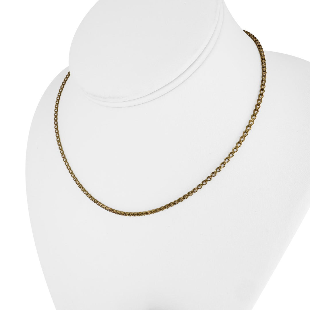 18k Yellow Gold 4.7g Hollow UnoAErre 2.5mm Fancy Link Chain Necklace Italy 15.5"