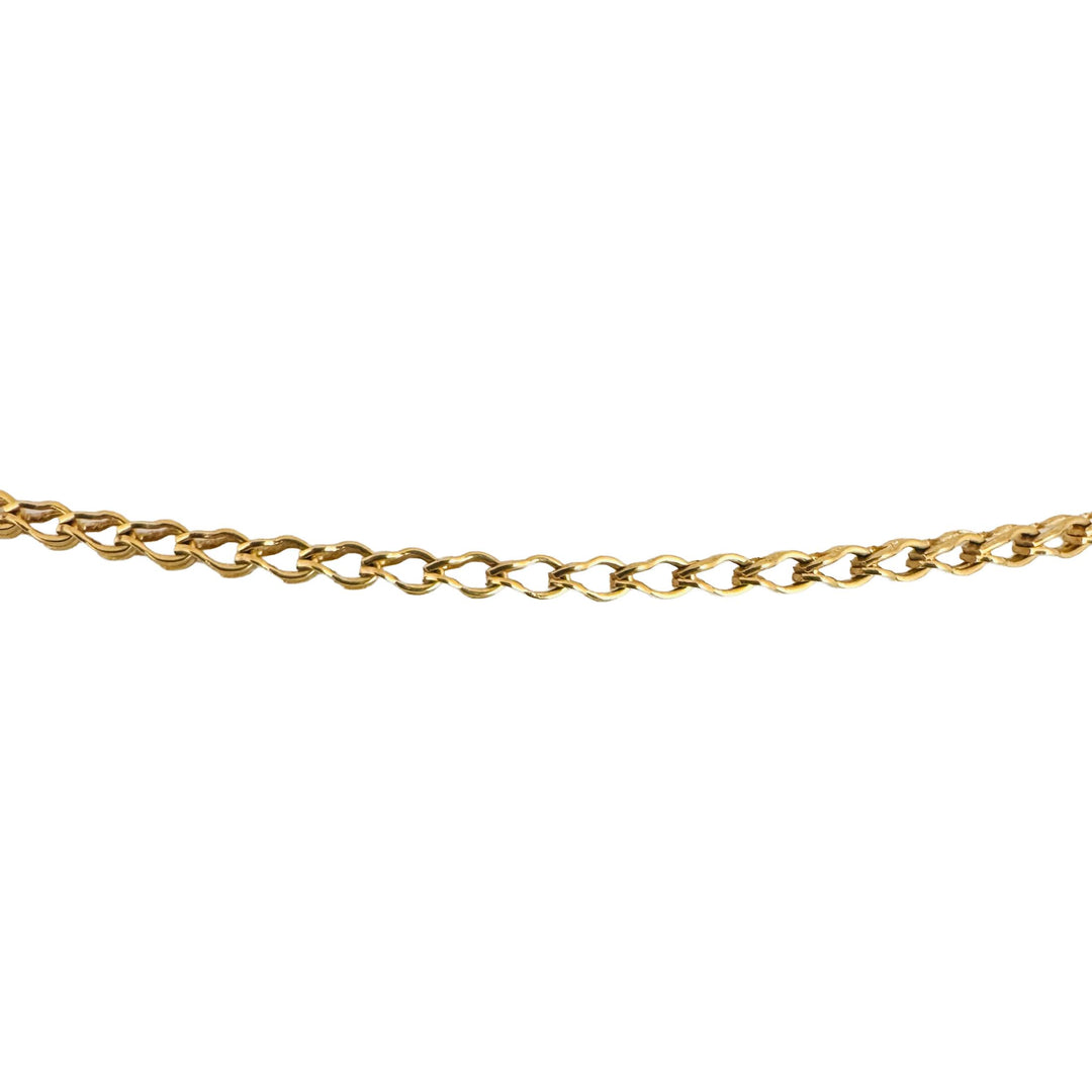 18k Yellow Gold 4.7g Hollow UnoAErre 2.5mm Fancy Link Chain Necklace Italy 15.5"