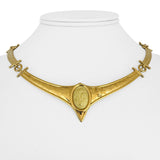 18k Yellow Gold 31.6g Ladies Hammered Cameo Bar Link Necklace Italy 16"