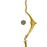 18k Yellow Gold 31.6g Ladies Hammered Cameo Bar Link Necklace Italy 16"