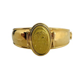 18k Yellow Gold 23.5g Hammered Ladies Cameo Cuff Bracelet Italy 6.5"