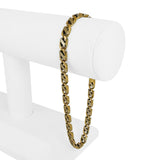18k Yellow and White Gold 25.8g Solid Men's Long Mariner Bracelet Italy 9.75"