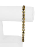 18k Yellow and White Gold 25.8g Solid Men's Long Mariner Bracelet Italy 9.75"